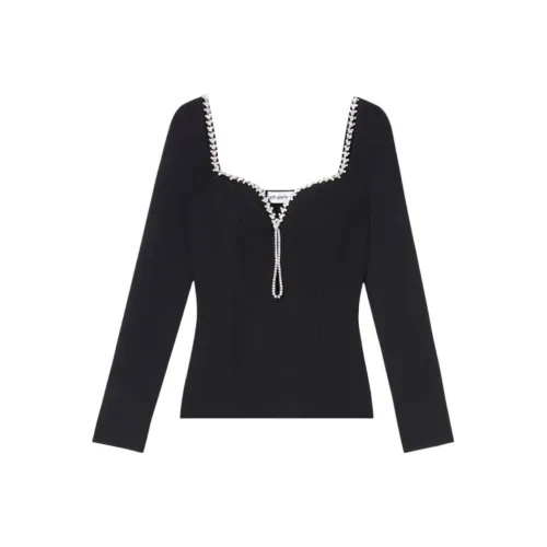 Self Portrait Трикотаж Женский Классический Черный