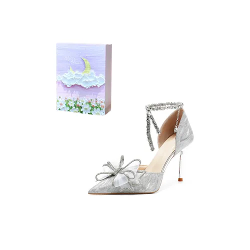 ANGEL BOY Узкий каблук Высокие каблуки Женские Серебристая луна
