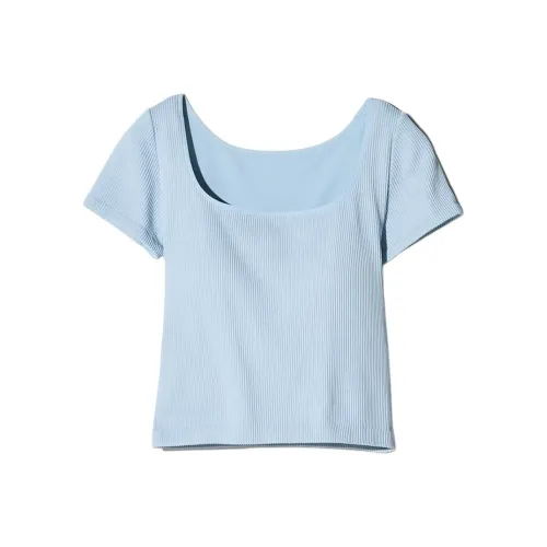 UNIQLO T-рубашка Женская Aqua Blue