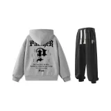 Комплект одежды (Серый свитшот + Черные штаны)