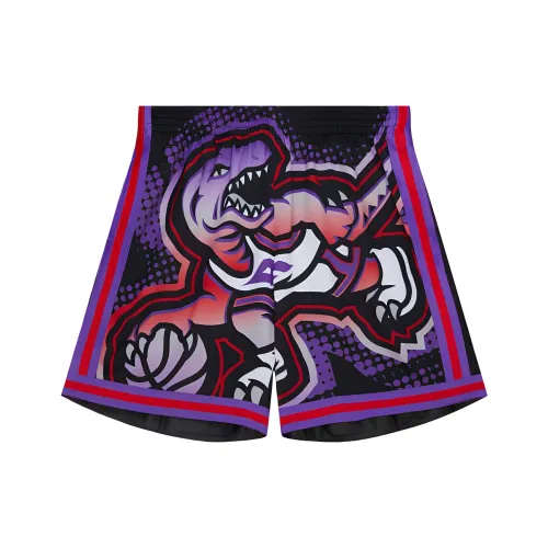 NBA x MITCHELL NESS Toronto Raptors Big Face Fashion Casual Шорты Мужские Фиолетовые Красные