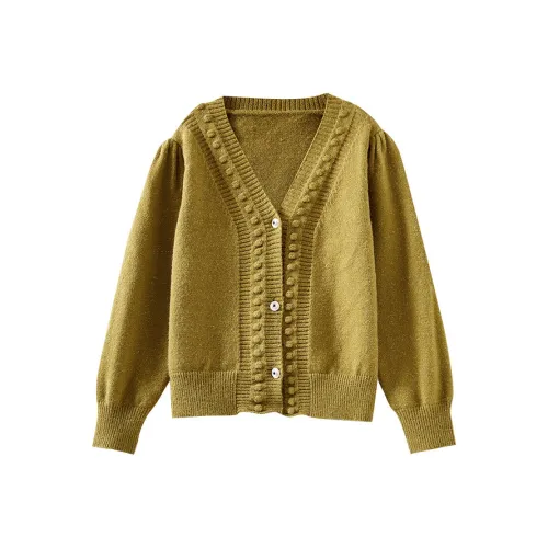 OUNIXUE Свитер Женские Горчичный зеленый