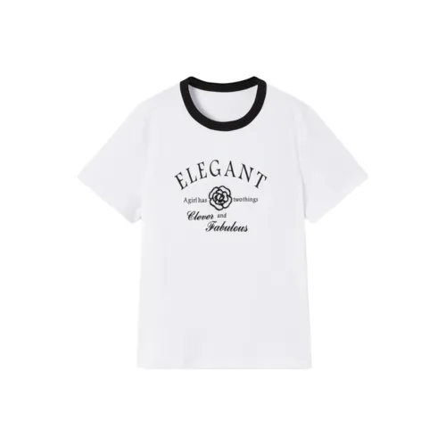 EICHITOO T-рубашка Женская Натуральный Белый Trim