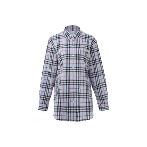 Burberry Рубашка Женская Светло-Синяя Серый