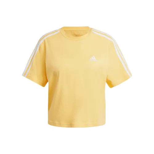 Adidas Essential Рукав с спущенным плечом T-рубашка Женская Светло-желтая