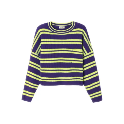 AMERICAN VINTAGE A.M SS25 JUMPER RAXOW Свитер Женский Фиолетовый Неон Желтый Полосы