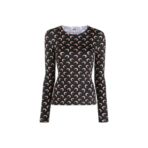 Marine Serre Черные Женские Рубашки T