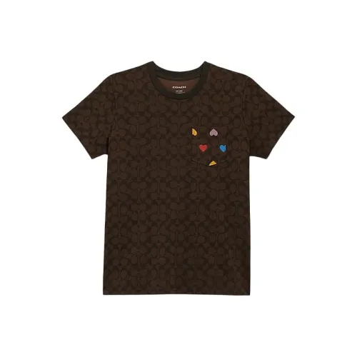 COACH SS24 T Рубашка Женская Каштановый Коричневый