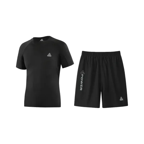 PEAK Бег Одежда Комплекты Унисекс Двухкомпонентный Набор Черный