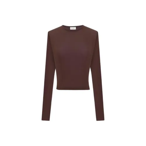 SAINT LAURENT T-рубашка Женская Бордовая