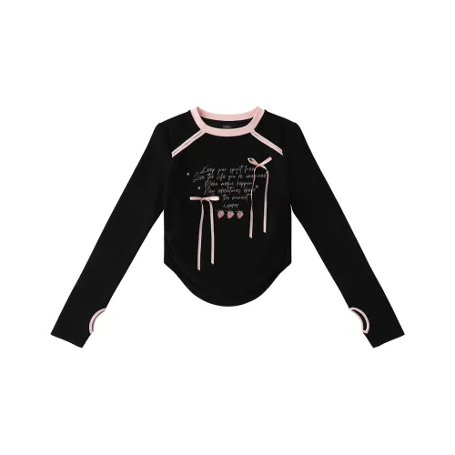 LAMLICKA Черные Женские Т-рубашки