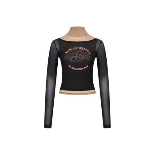 Ann Andelman x BLIND NO PLAN T Рубашка Женская Черная Коричневая