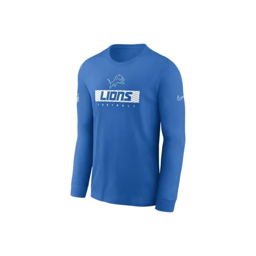 Nike Detroit Lions Sideline Team Issue Регби Джерси Мужской Синий