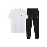 Комплект (Белая футболка + Черные штаны)