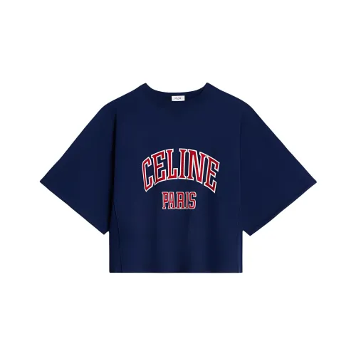 CELINE PARIS T-рубашка Женская Морской Синий