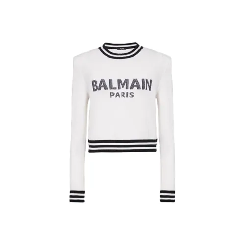 BALMAIN Белый Женские Кашемировые Свитеры