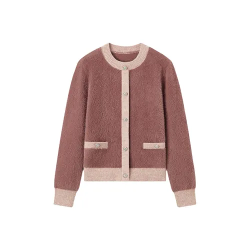 EICHITOO Трикотаж Женский Красный и Коричневый Комбинированный