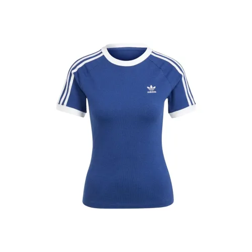 Adidas Originals Рукав реглан T-рубашка Женская Темно-синий