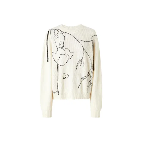 JZ. ANNAKRO Экрю Женские Свитеры