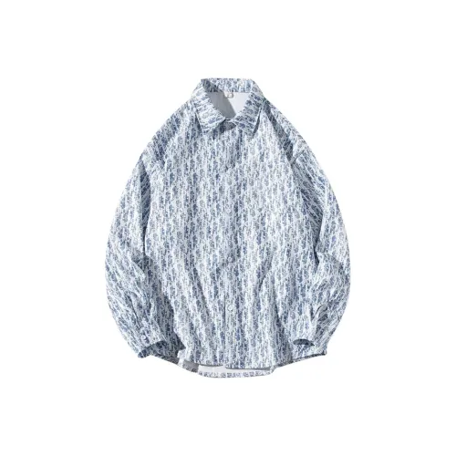 WHAZLAB Blue Unisex Shirts WHAZLAB Синие Унисекс Рубашки