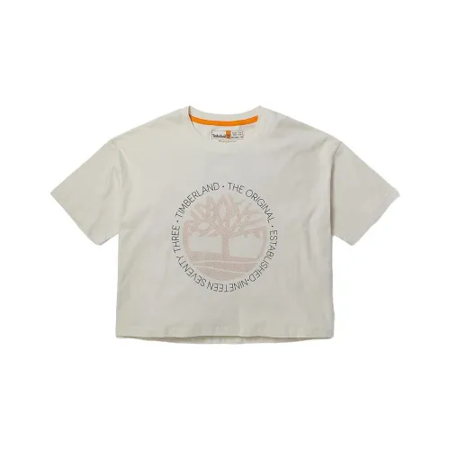 TIMBERLAND Винтажные белые женские футболки с коротким рукавом