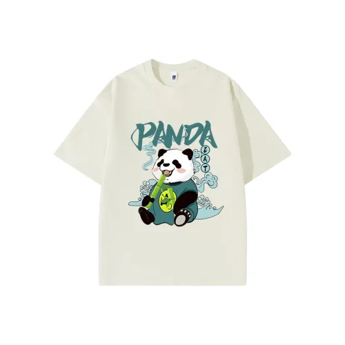 PANDA BASE Короткий рукав T-рубашки Женские Однотонные