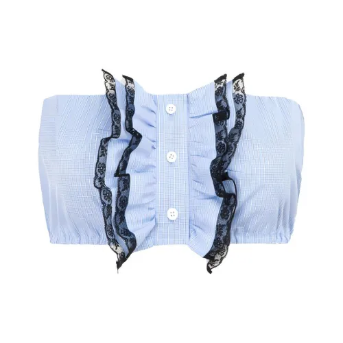 MIU MIU SS21 Без бретелек Топ Женский Синий