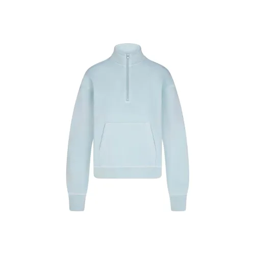 SKIMS SS24 Summer Collection FRENCH TERRY SHRUNKEN Полузастежка Толстовка Женские OPAL OPAL