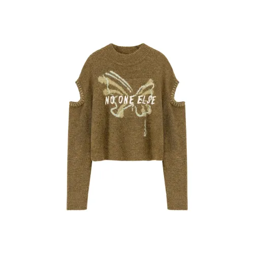 NO ONE ELSE Горчичный зеленый Женские свитеры