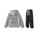 Комплект одежды (Серый свитшот + Черные штаны)