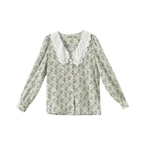 YUMOMO STAR Цветочный Рубашка Лето Осенний Весна Женские