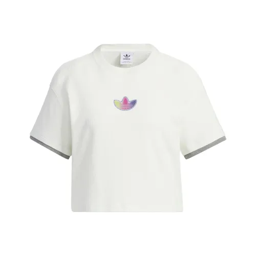 Adidas Originals Т-рубашка с рукавом-танк Женская Нефритовый Белый