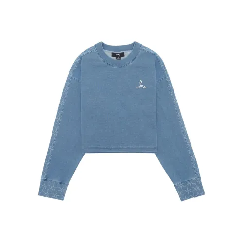 LI NING 1990 Мягкая Серо-голубая Женская Футболка