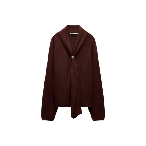 ZARA Бургундские Женские Свитеры
