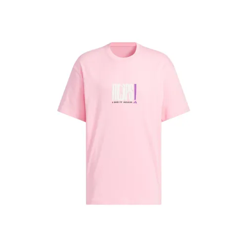 Adidas Баскетбол SS25 T Рубашка Мужская Светло-Розовая