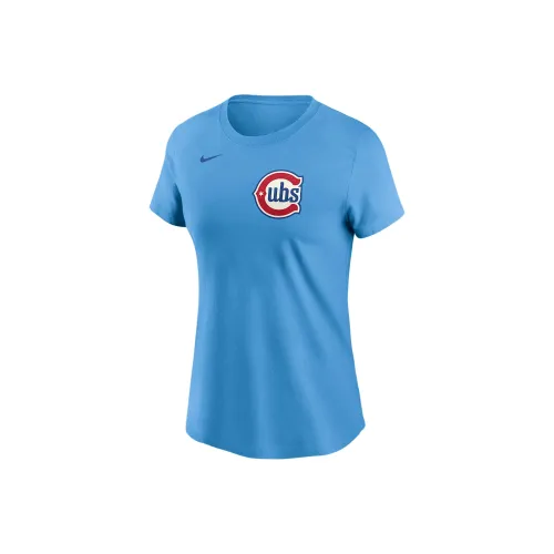 nike x MLB Chicago Cubs T-Shirt Женская Светло-Синяя