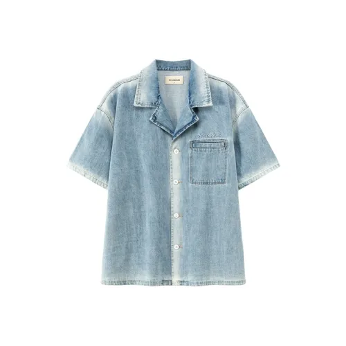 NO ONE ELSE Джинсовая синяя унисекс рубашка