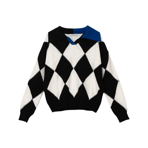 FAWENXIANGZI Свитер Женский Черный Белый