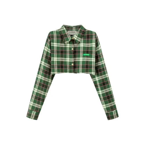 NO ONE ELSE Рубашка Женская Зеленая Клетка