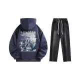 Комплект одежды (Темно-синий топ + черные штаны)