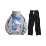 Комплект одежды (Свитшот серого цвета Фотиния + Черные штаны)