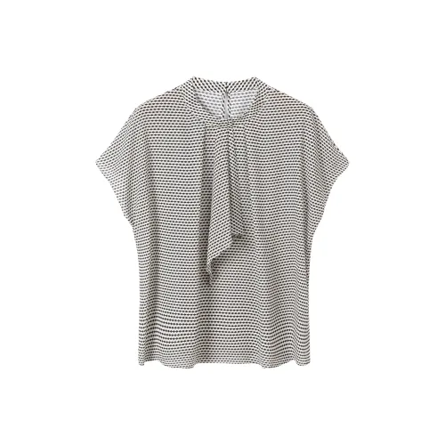 H YXIANG T Рубашка Женская Бежевого цвета Блок