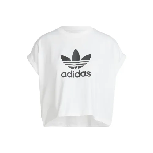 Adidas Originals Рукав реглан T-рубашка Женская Белая