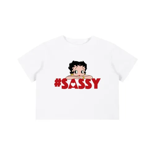 BETTY BOOP Стандартная футболка Женская Белая