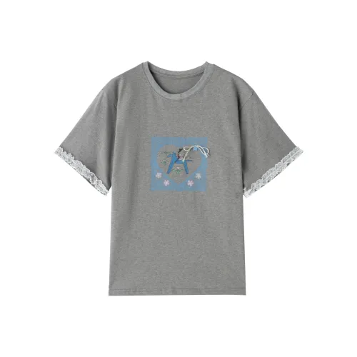 TEME Рукав с оборванным плечом T-рубашка Женская Серый