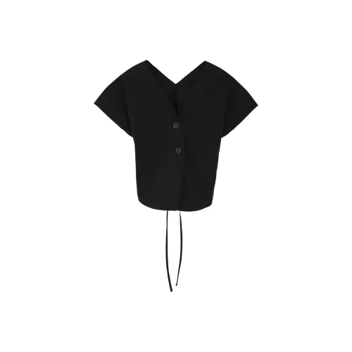 Fstudio Короткий рукав утягивающая рубашка женский черный