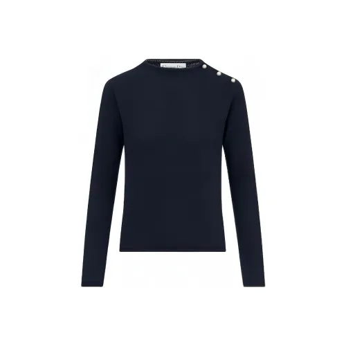 DIOR Глубокий синий кашемировый свитер Knit женский темно-синий
