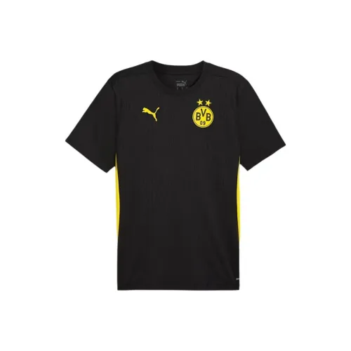 PUMA Borussia Dortmund Тренировочный Джерси Футбол Джерси Мужской Черный Желтый