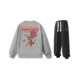 Комплект одежды (Серый свитшот + Черные штаны)