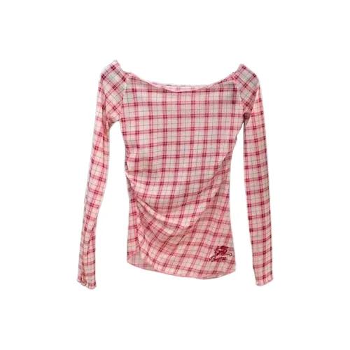 ONE PASS STUDIO T-Рубашка Женская Розовая Клетка